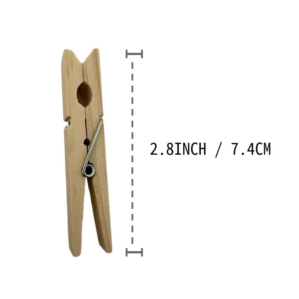 60 PCS Wooden Clothespins Heavy Duty Wood Clips for Laundry Crafts Photos