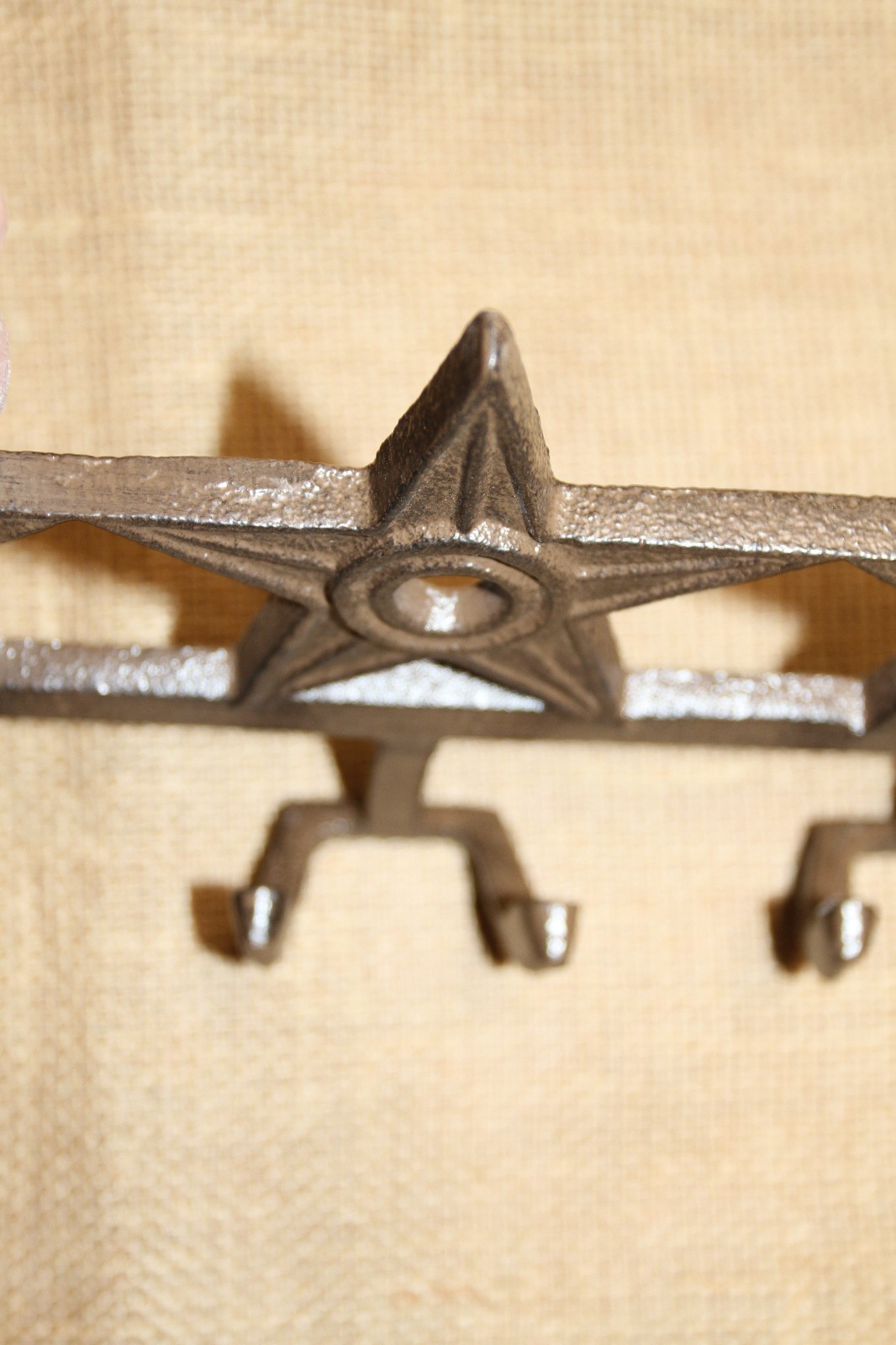 1 -TRIPLE PLAY,Western Star,3 Double Wall Hooks,Country Western decor ,W-72