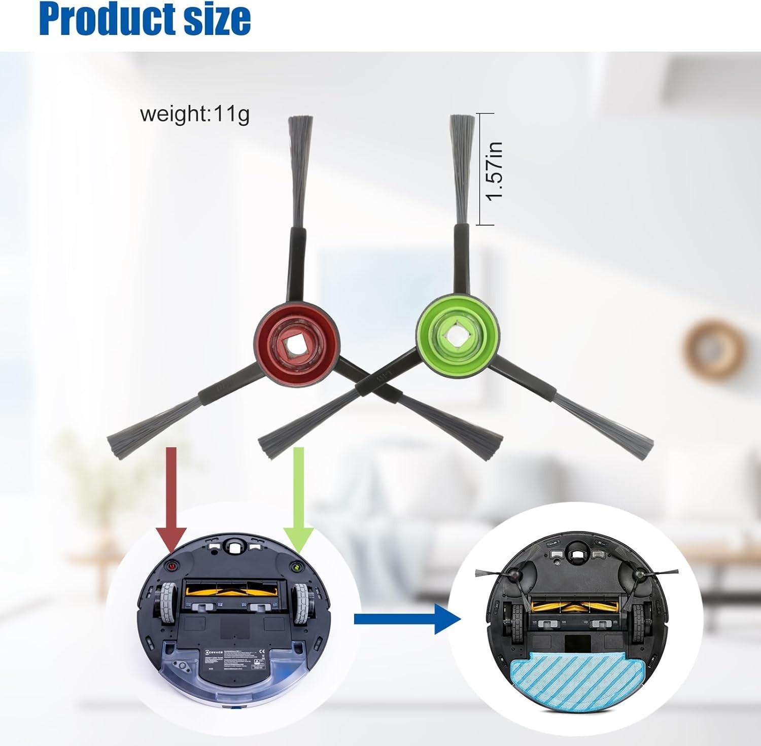 Colorful Replacement Side Brushes for Ecovacs Deebot – 8 Brushes Included