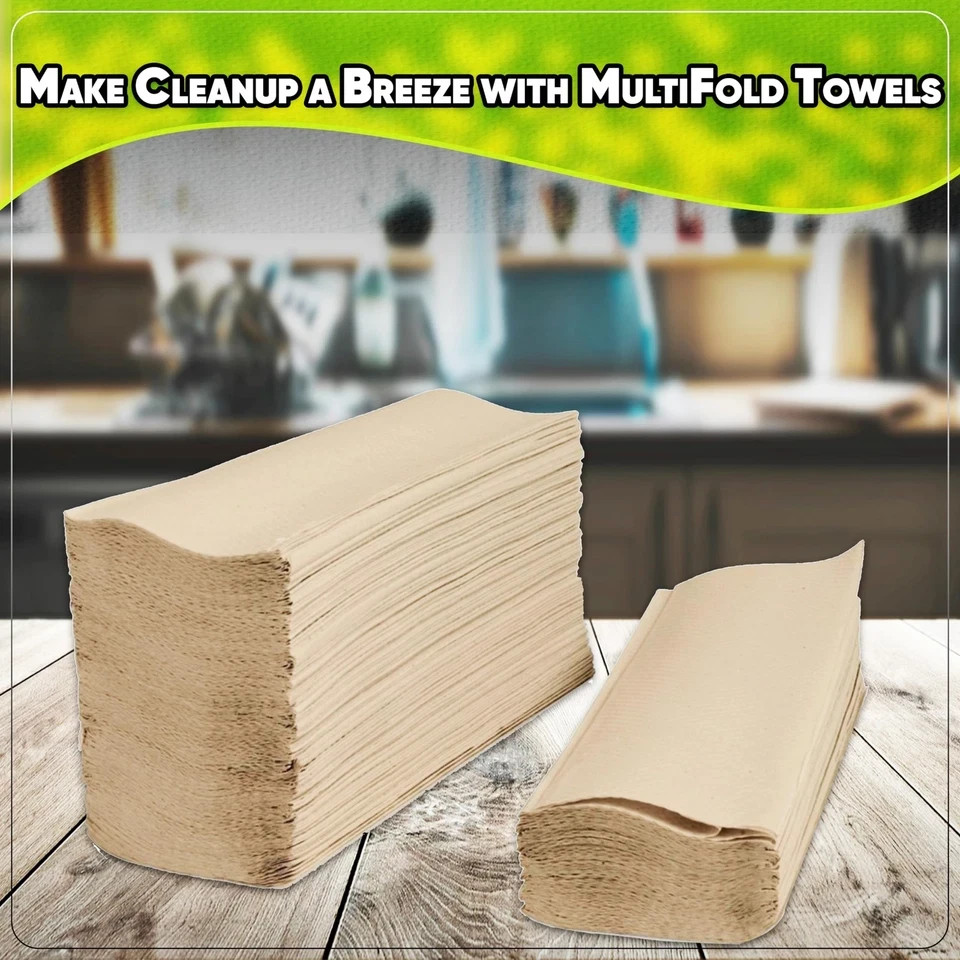 Kraft MultiFold Paper Towels- Pack of 2-250ct. Total Multi-Kraft-500ct,