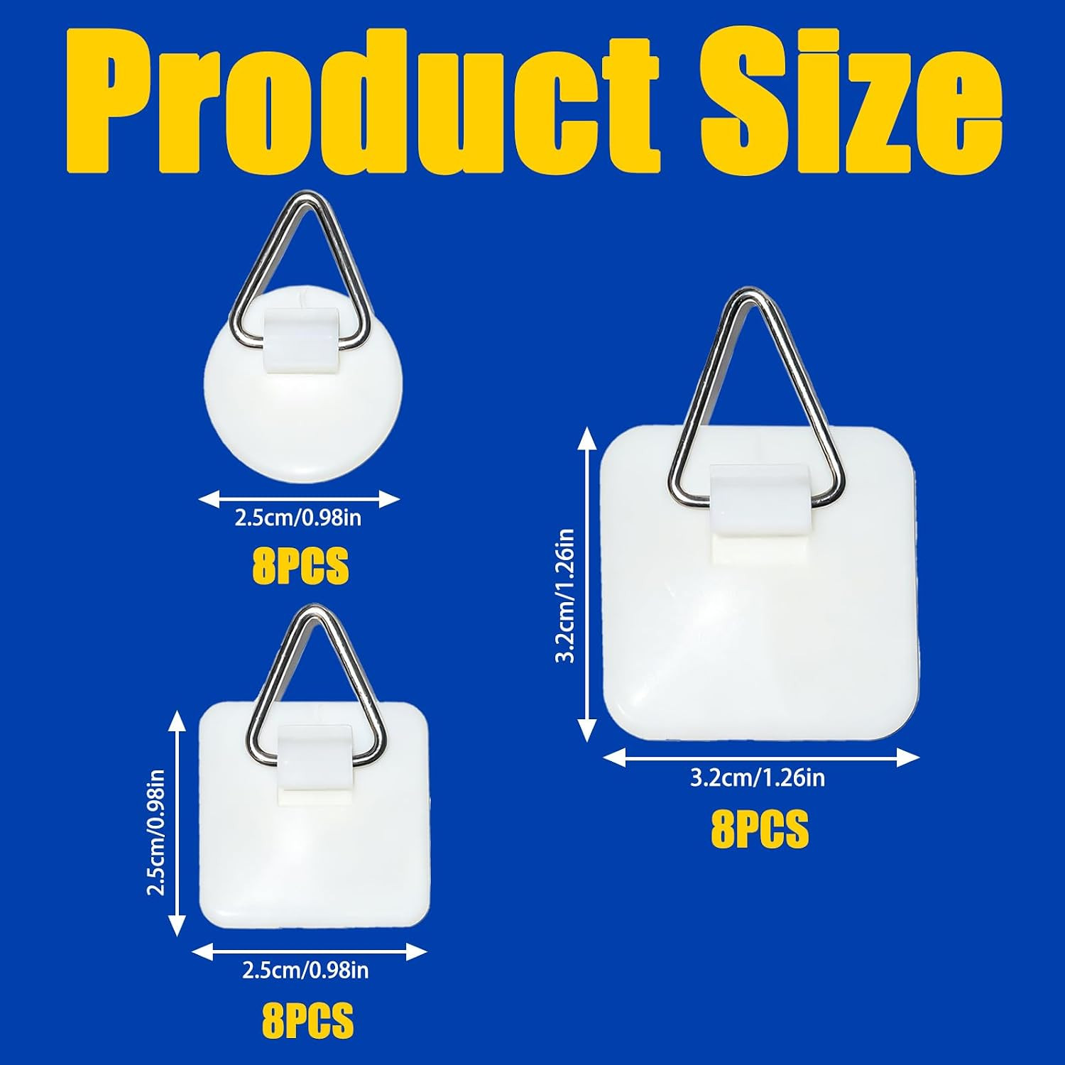 24 Pcs Adhesive Picture Hanger Foam Board Picture Hanging Hooks without Nails Pl