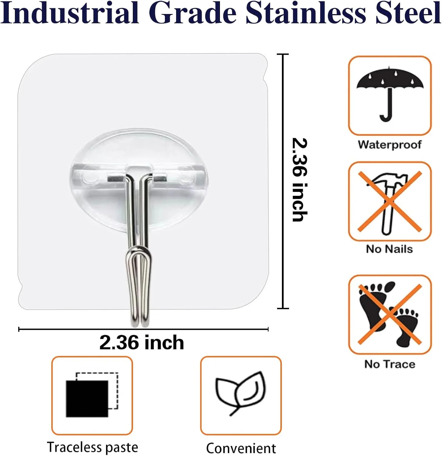 150 Pack Adhesive Hooks Wall Hooks 24lb(Max) Self Adhesive Hooks Heavy Hanging