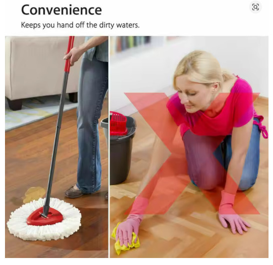 Easy Wring Clean Floor Mop Turbo Microfibre 2in1 Replacement Mop Head Refill Hom