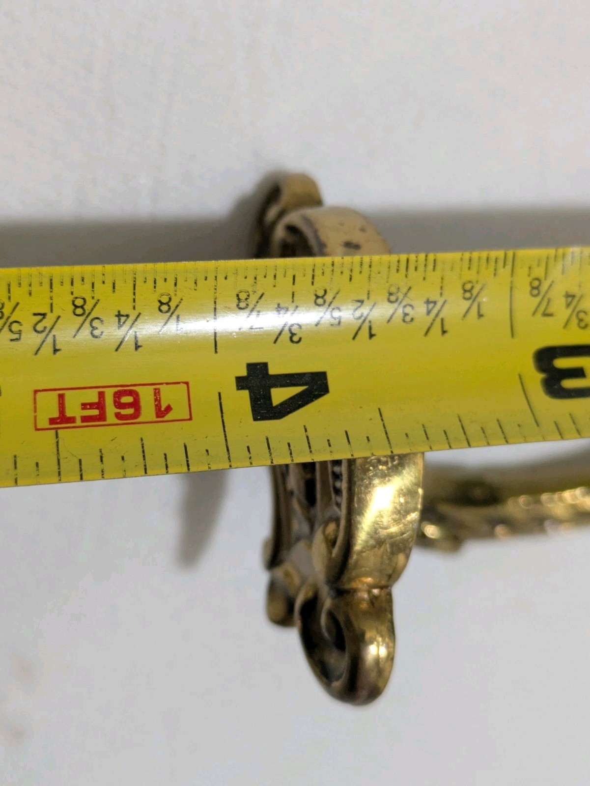 Vintage Brass Coat Hat Purse Hook Hanger Ornate Flower Design