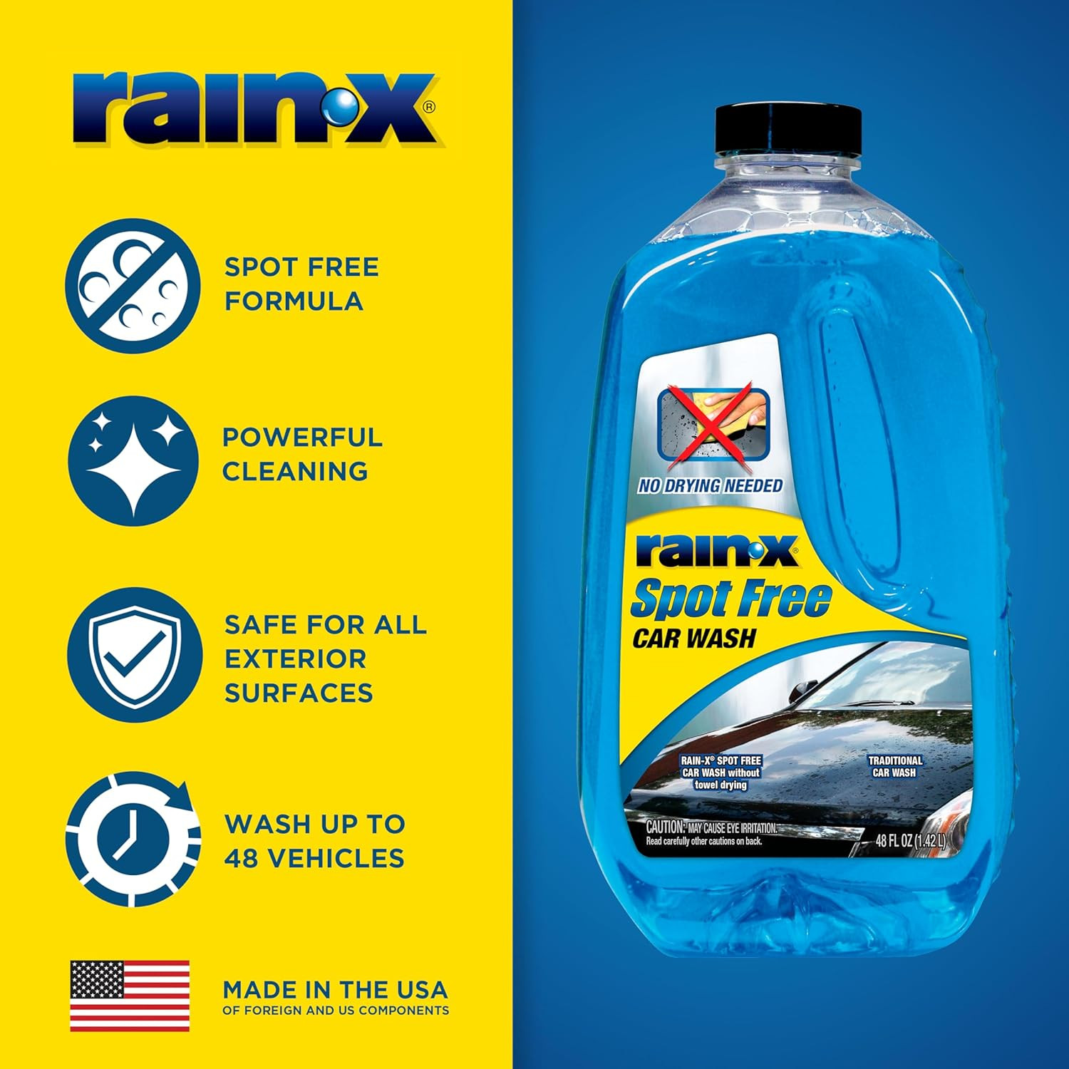Rain‑X Spot Free Car Wash Concentrated Foam Soap No Towel Dry Shine 1oz/1gal