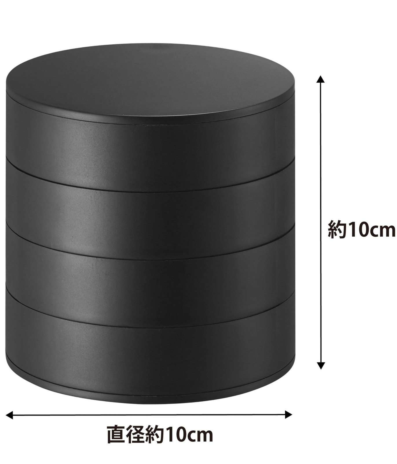 Yamazaki Accessory Tray, 4 Tiers, Black, W10 x D10 x H10cm, Tower
