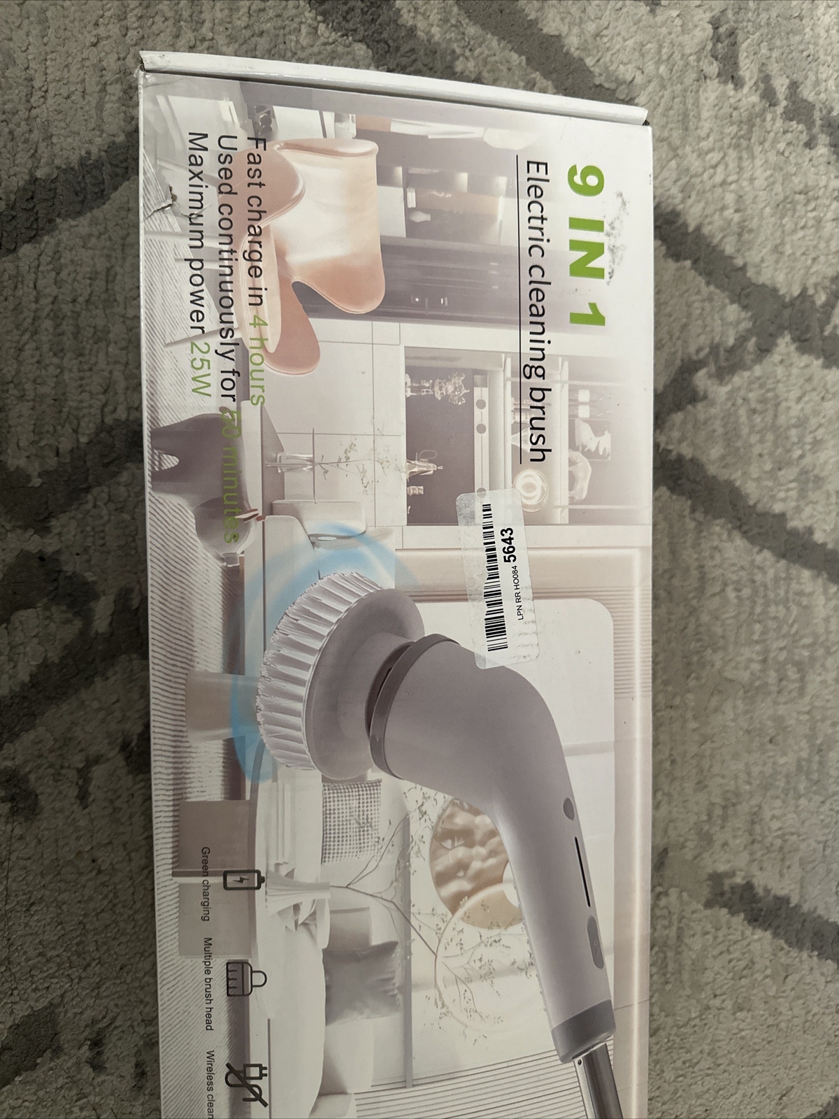 Electric Spin Scrubber 9 In 1 Cordless Cleaning Brush Adjustable Extension Handl