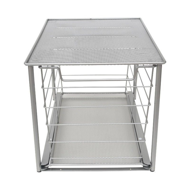Mainstays Large Stackable Slide-Out Drawer Organizer, Nickel, 15″ x 10 ” X 9.3″