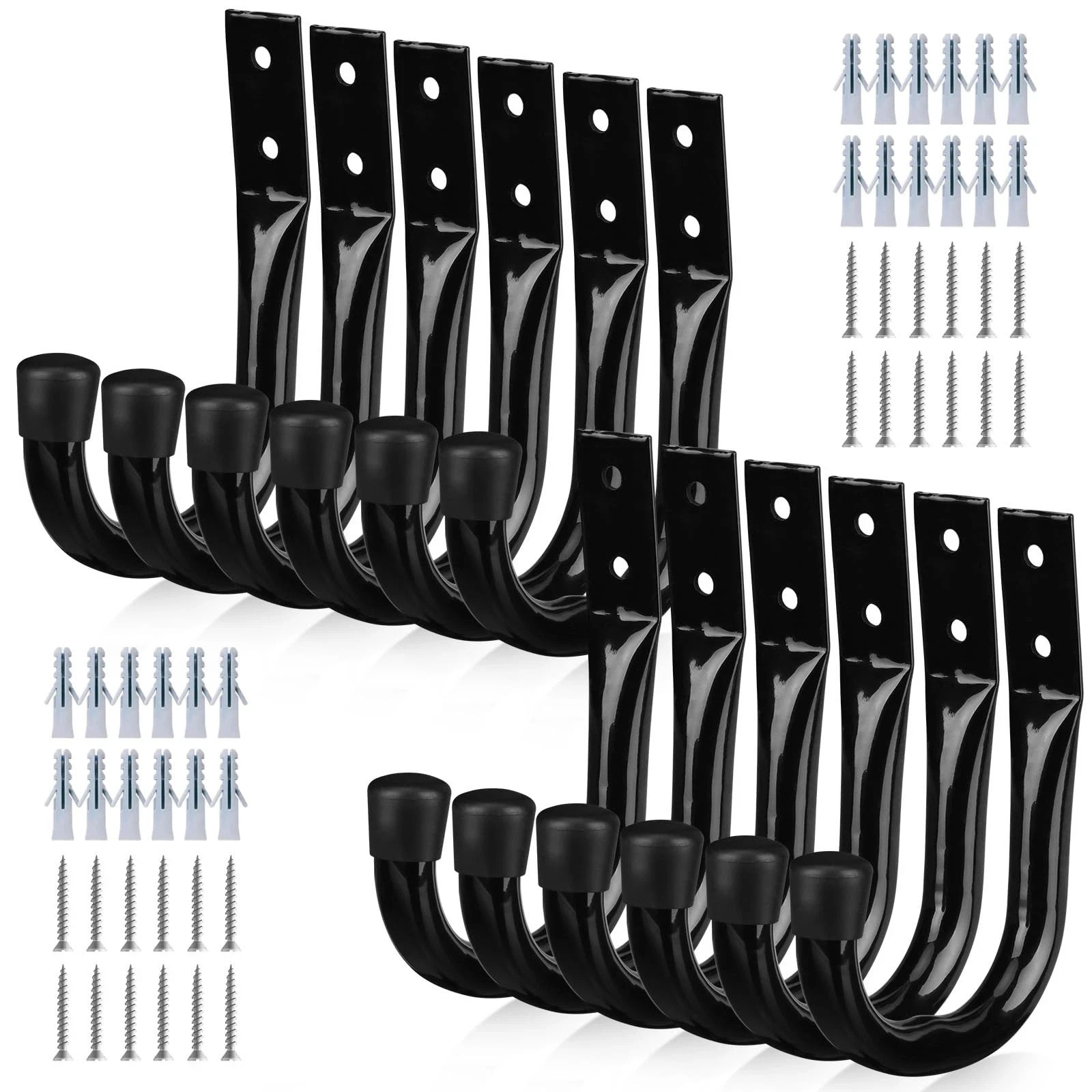 12 Pack Heavy Duty Garage Storage Hooks Wall Mount J Hooks for Hanging Tools