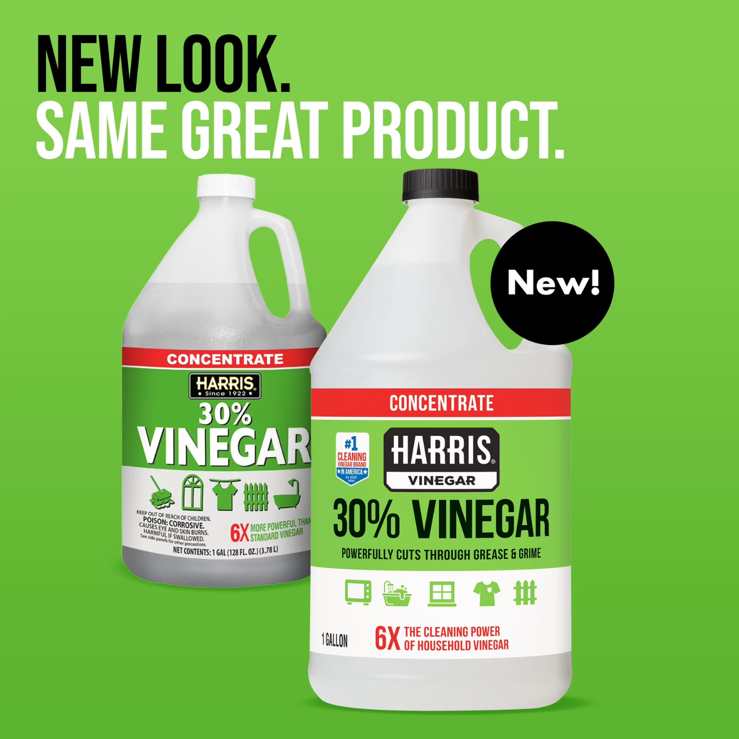 (2 Pack) Harris Vinegar Concentrate Cleaner 30 Percent All Purpose 1 Gallon