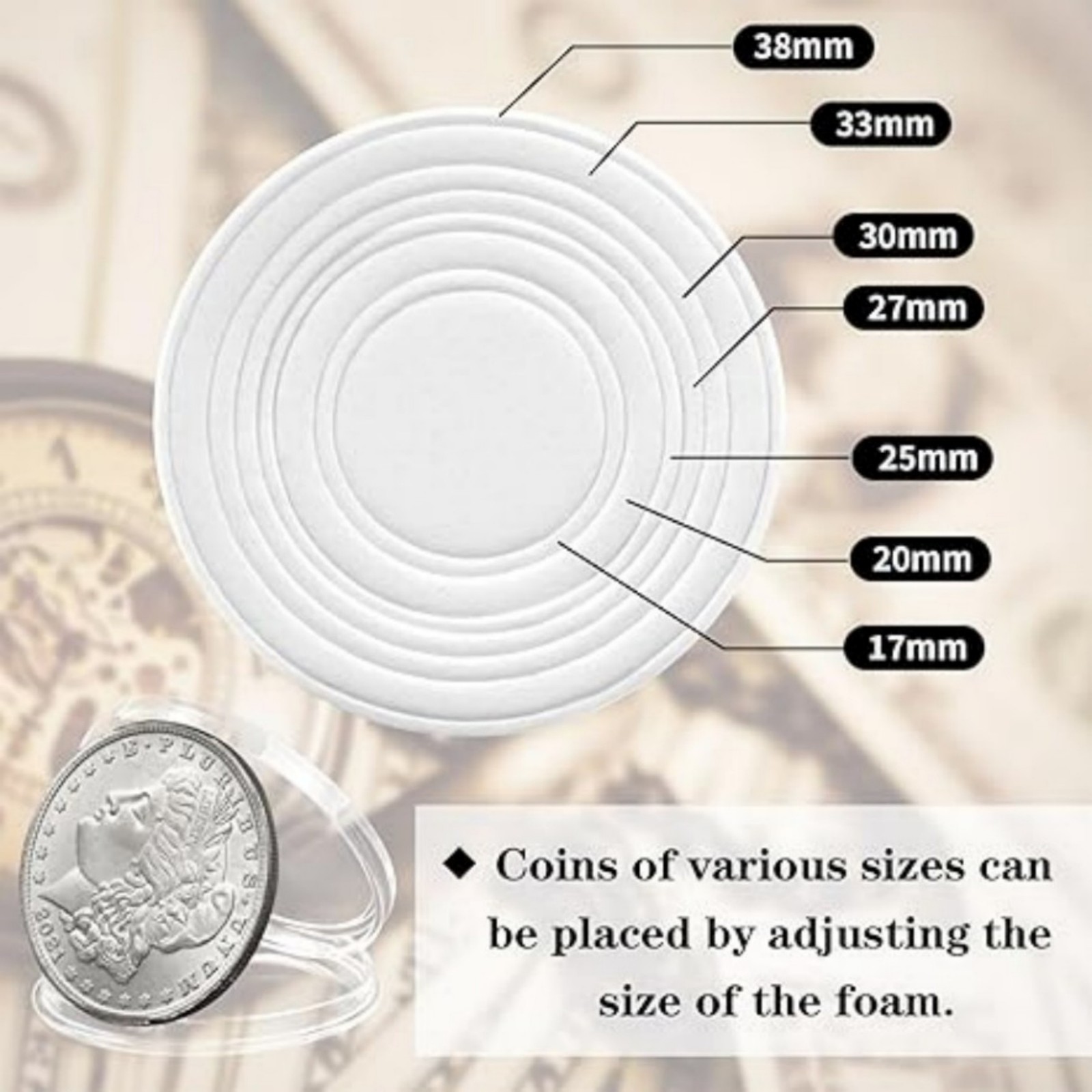 Clear 41mm Coin Capsules 60 Pcs For 1oz Silver Bullion Coins w/Storage Box US