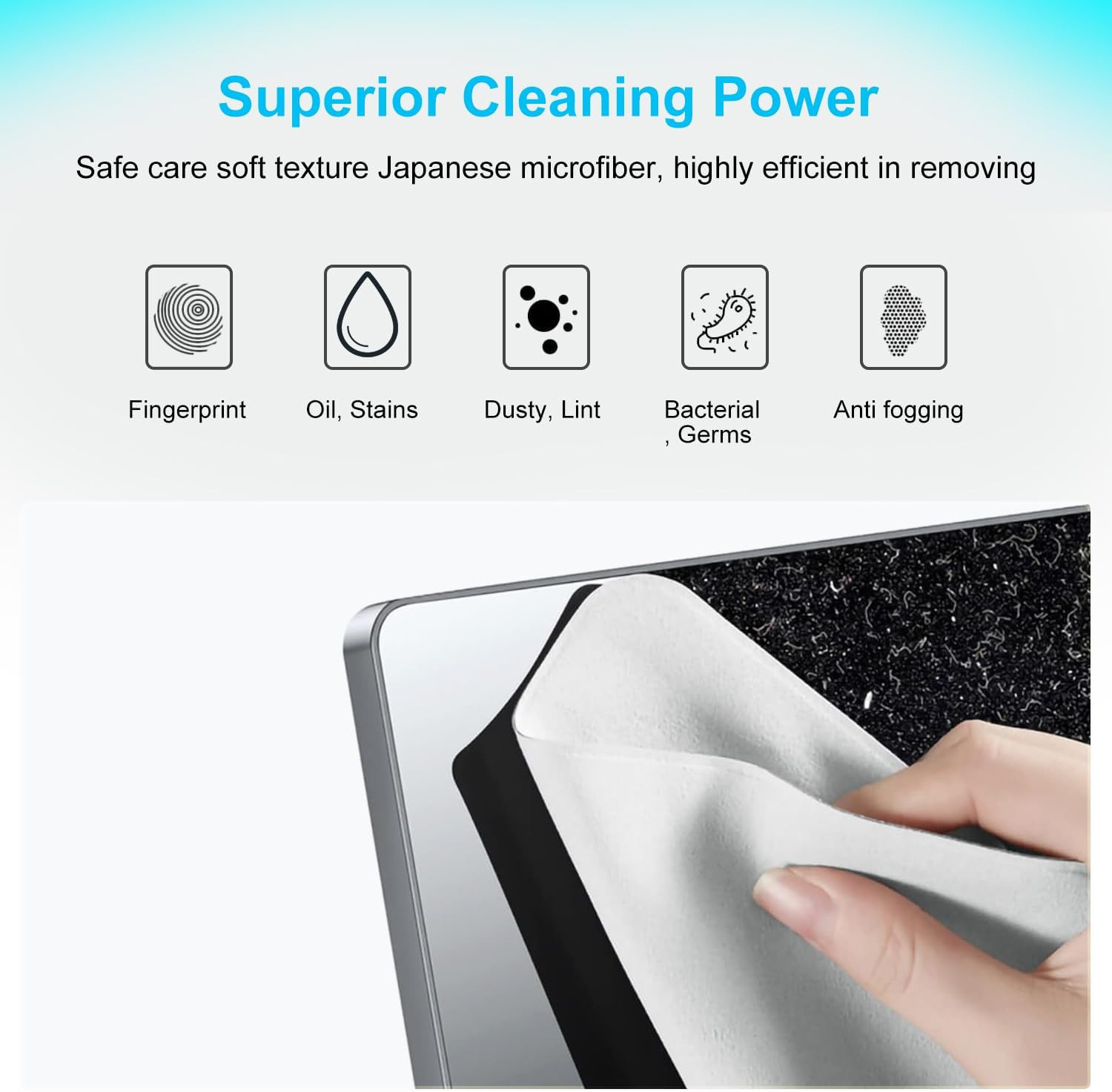 2 Pack Microfiber Liner Cleaning Cloth Screen Keyboard Imprint Protection for Ma
