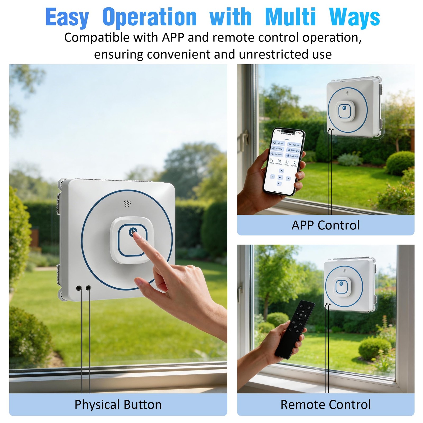 BINMIT Window Cleaner Robot with 4 Cleaning Modes, 8000Pa Suction Dual Direct…