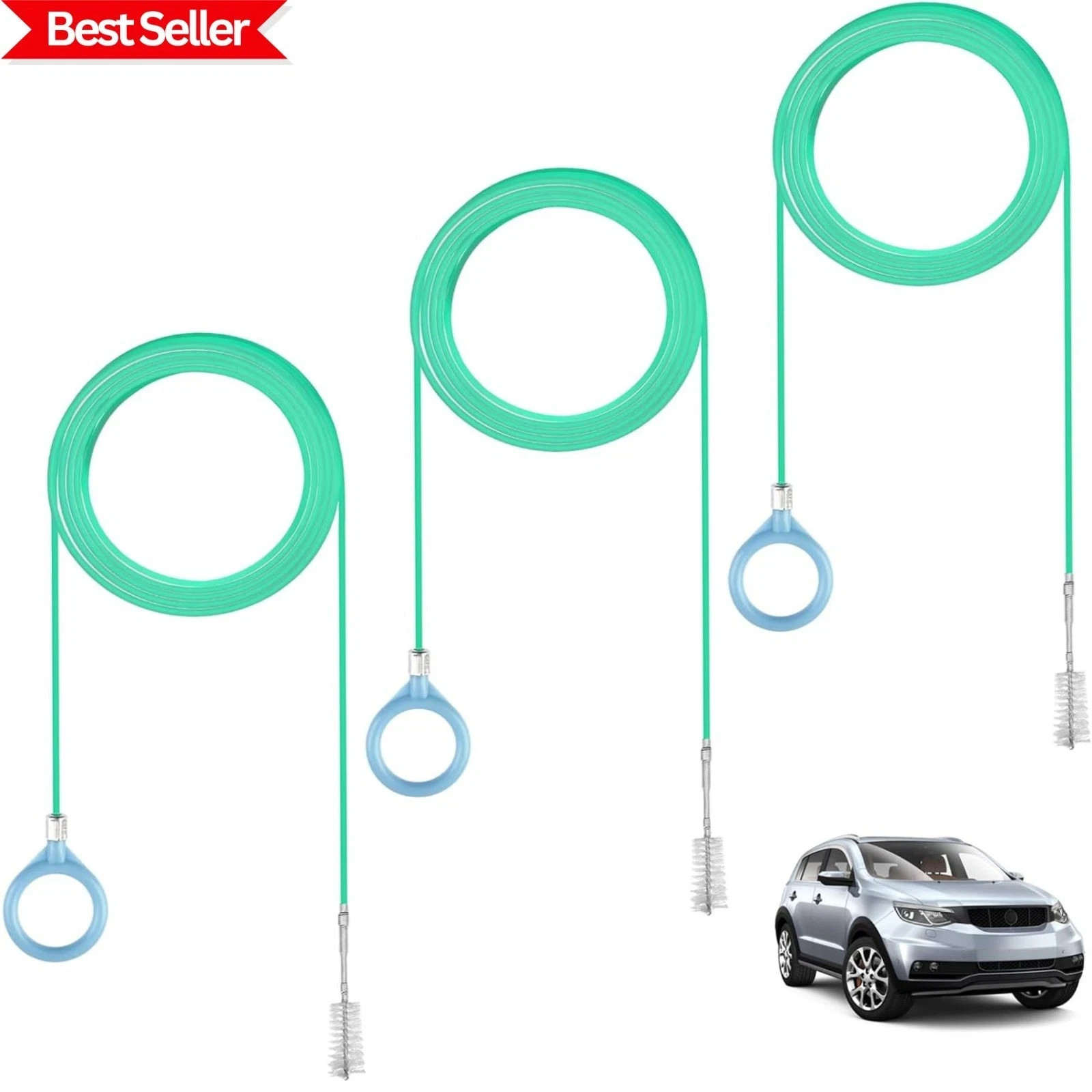 3 pcs Auto Sunroof Drain Cleaning Tool, 120 Inch Long Flexible Tube Cleaning Bru