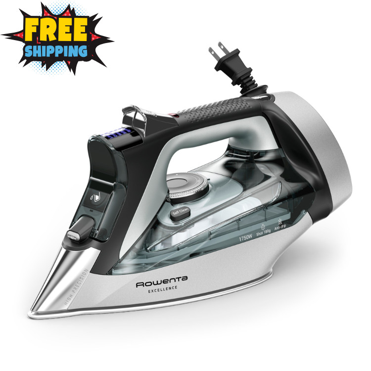 Rowenta Focus Excellence Steam Iron 1750W LED Display Auto Shutoff Retractable