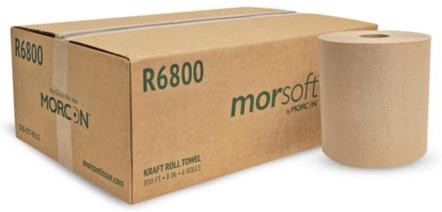 Morsoft by Morcon Paper R6800 Universal Hardwound Roll Towels, 100% Recycled Fib
