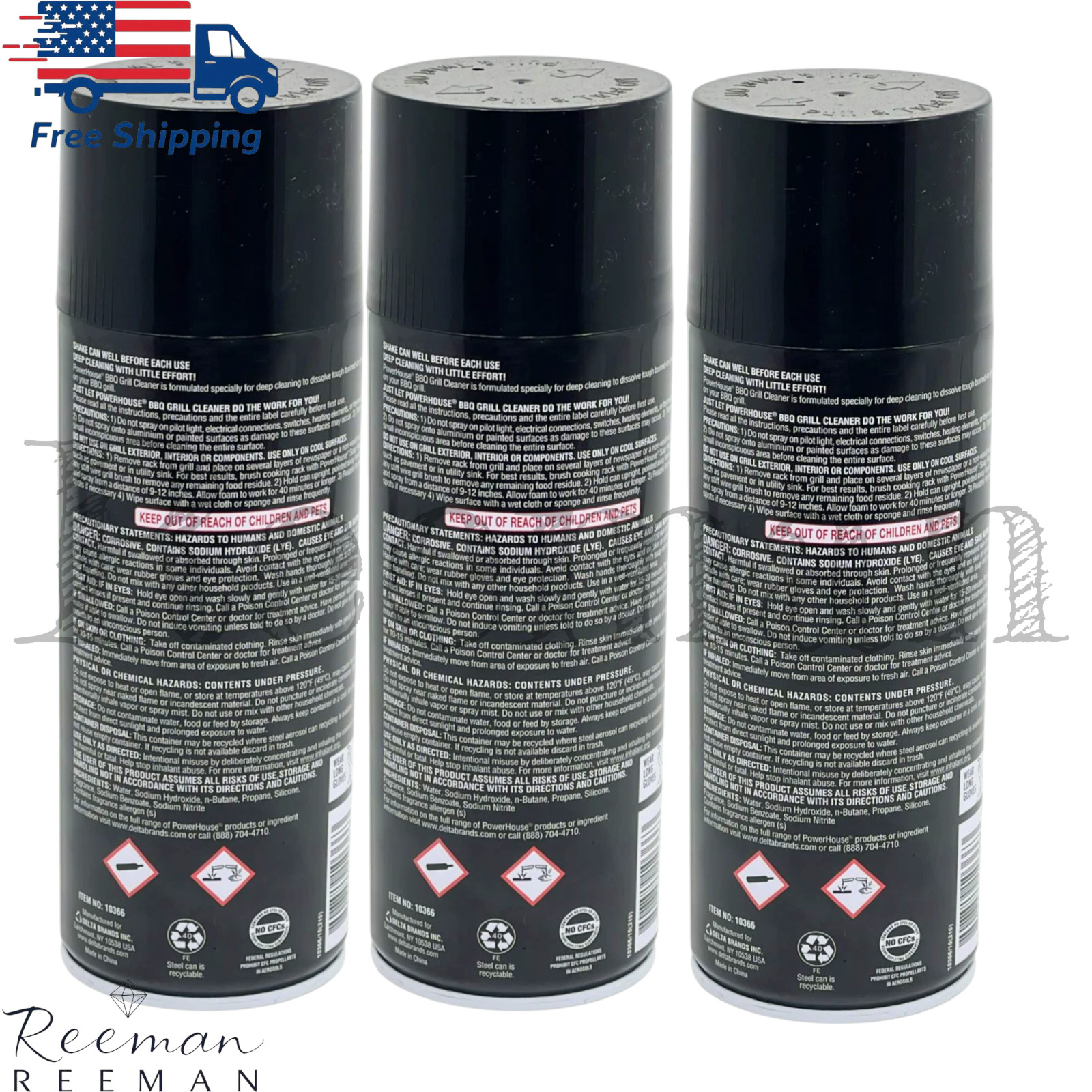 PH BBQ Grill Cleaner Spray Heavy Duty Oven Degreaser Aerosol Spray 12oz x3 packs