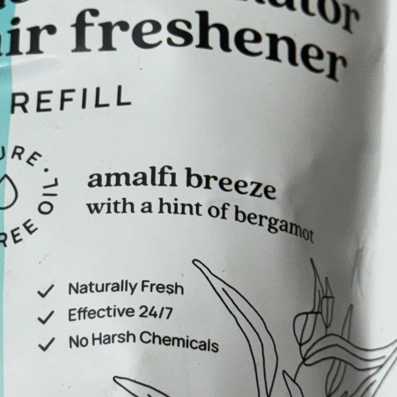 Azuna Odor Eliminator Air Freshener Gel Refill 8oz Tea Tree Amalfi Breeze