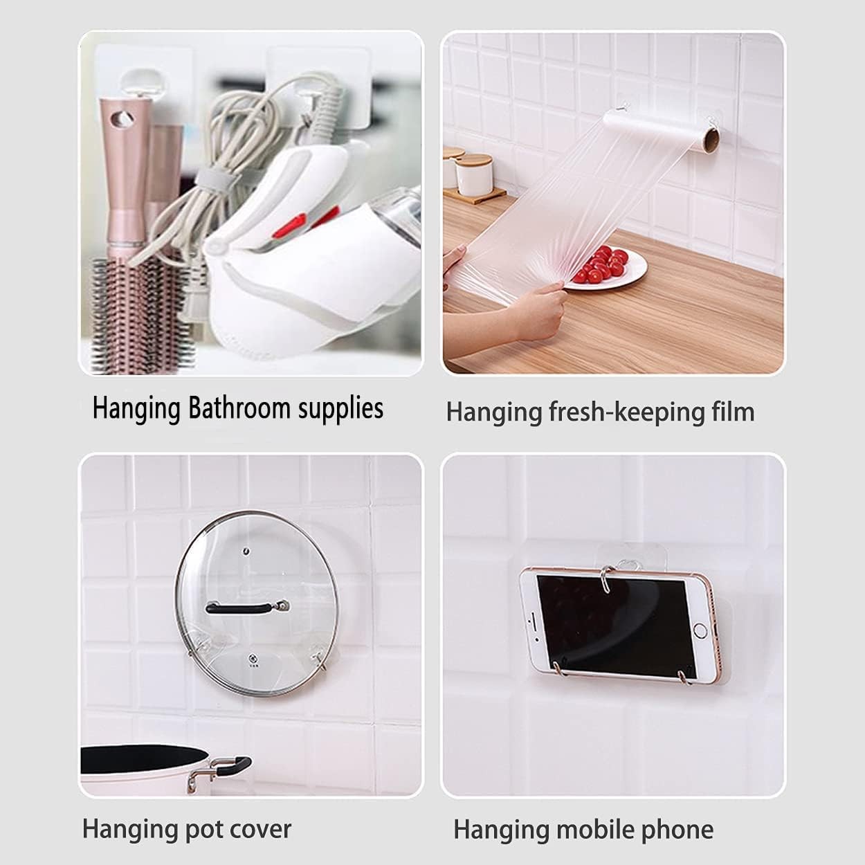 1~500 PCS Stainless Steel Adhesive Sticky Hooks Heavy Duty Wall Hook Hangers lot