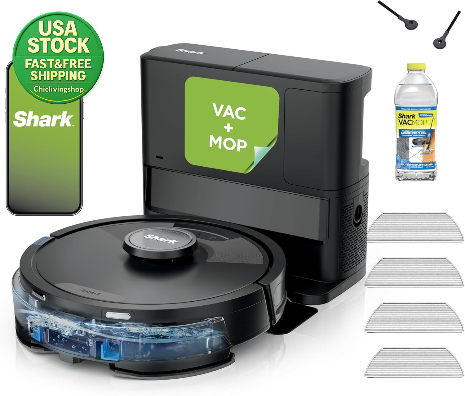 Shark Matrix plus Robot Vacuum and Mop UR2650WS Self Empty Lidar Wi-Fi Black
