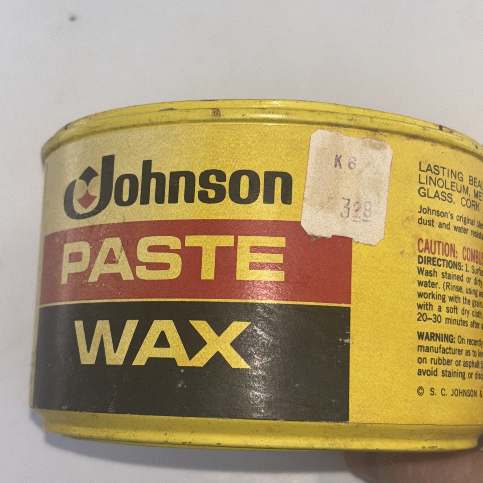 SC Johnson Paste Wax Original Formula Container 35% Full Weighs 13 Oz.