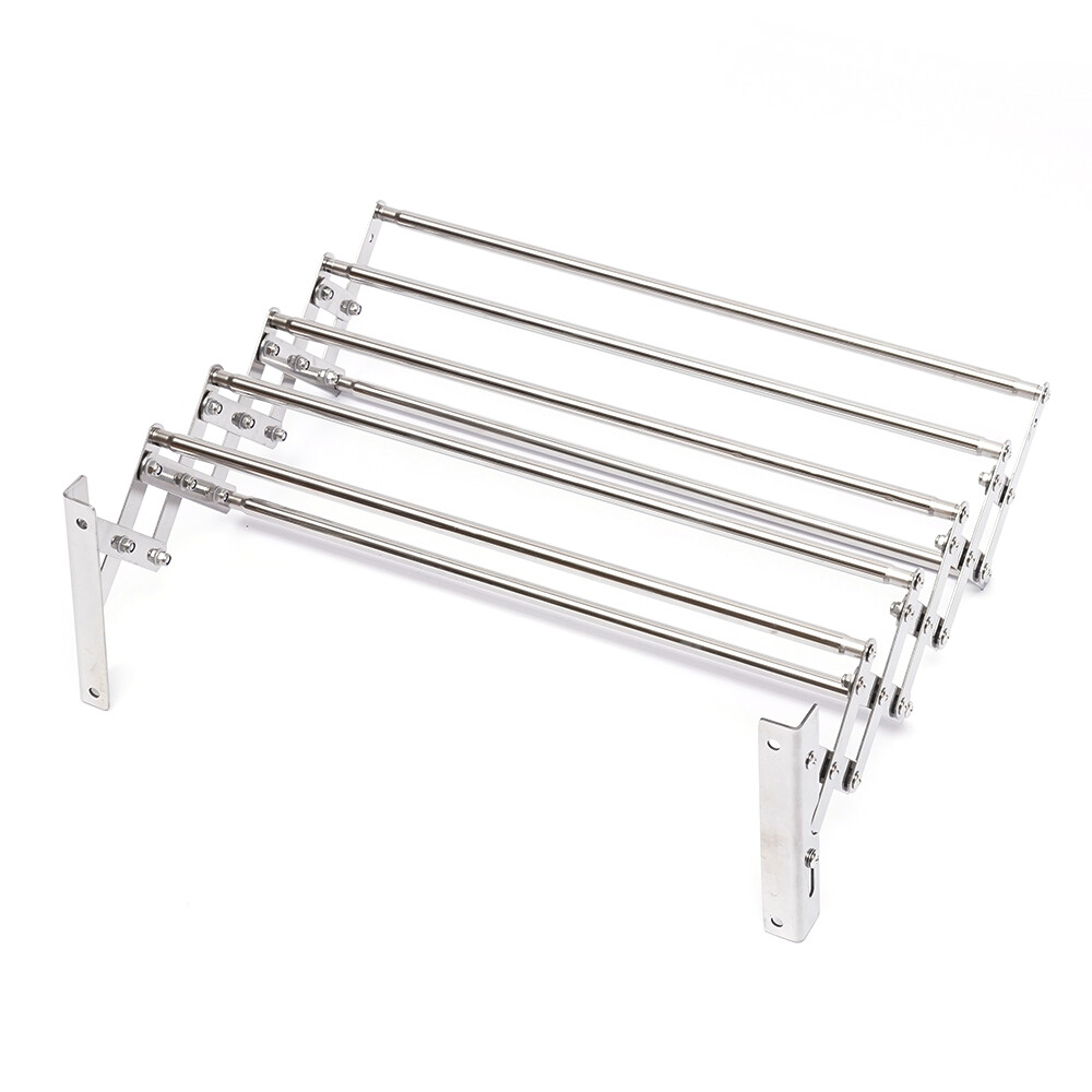 Wall Mounted Clothes Drying Rack Shelf Folding Dryer Hanger For Laundry Room