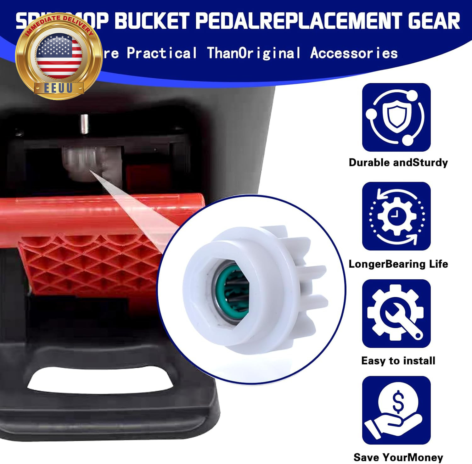 3 Pack Pedal Bearing Replacement for Ocedar Mop Bucket – Easy Fix for 90% Rotati