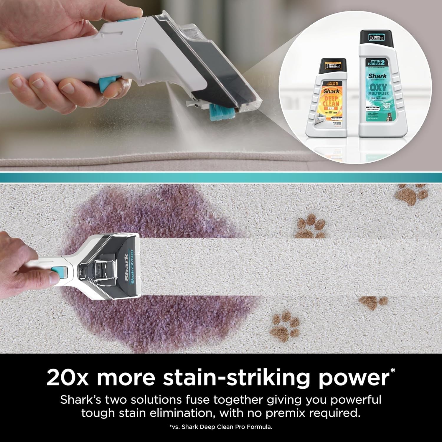 Shark Stainstriker Cleaning Solution Bundle for Portable Cleaners, Carpet and Ar
