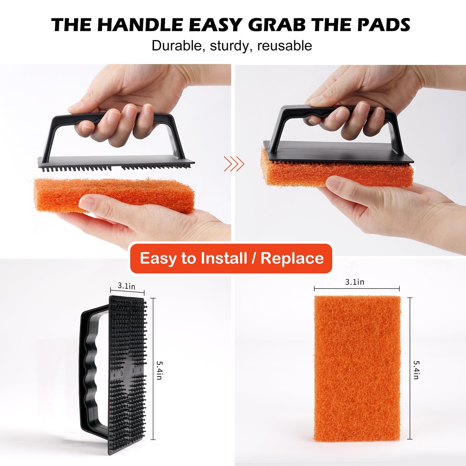 Griddle Cleaning Pads 22 Pack, Non-Scratch Grill Bathroom Scrub Pads
