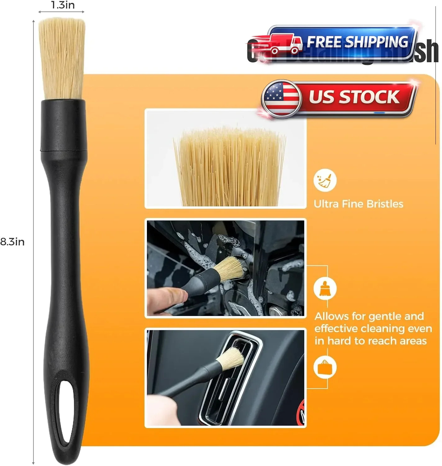 9PCS Wheel Brush Kit for Cleaning Wheel and Tire, Wheel and Rim Brush, Car