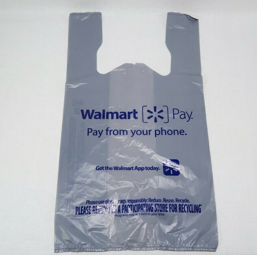 Walmart Plastic Grocery Bags Single Use New Folded Art Crafts Trash Bag