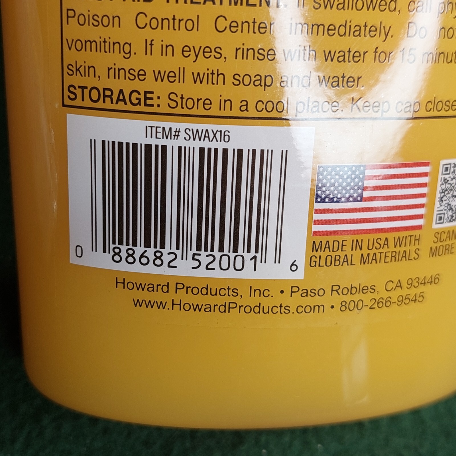 Howard SunShield Outdoor Wood Furniture Wax with UV Protectant 16oz bottle
