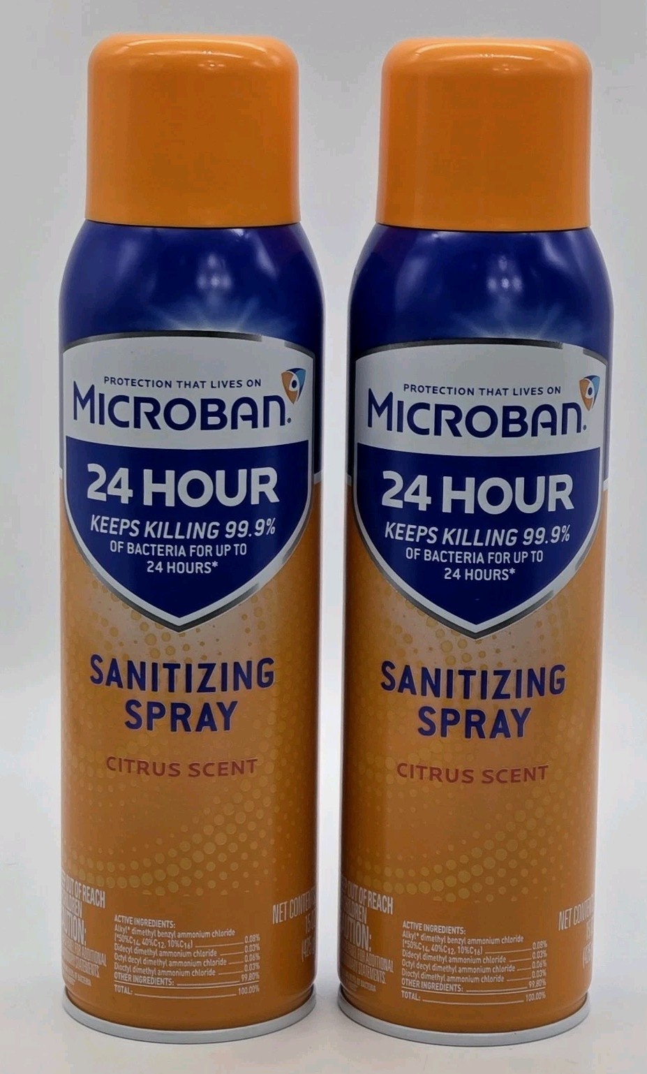 Microban 24-Hour Sanitizing Spray Citrus Scent 15 oz. Kills 99.9% Bacteria Lot 2