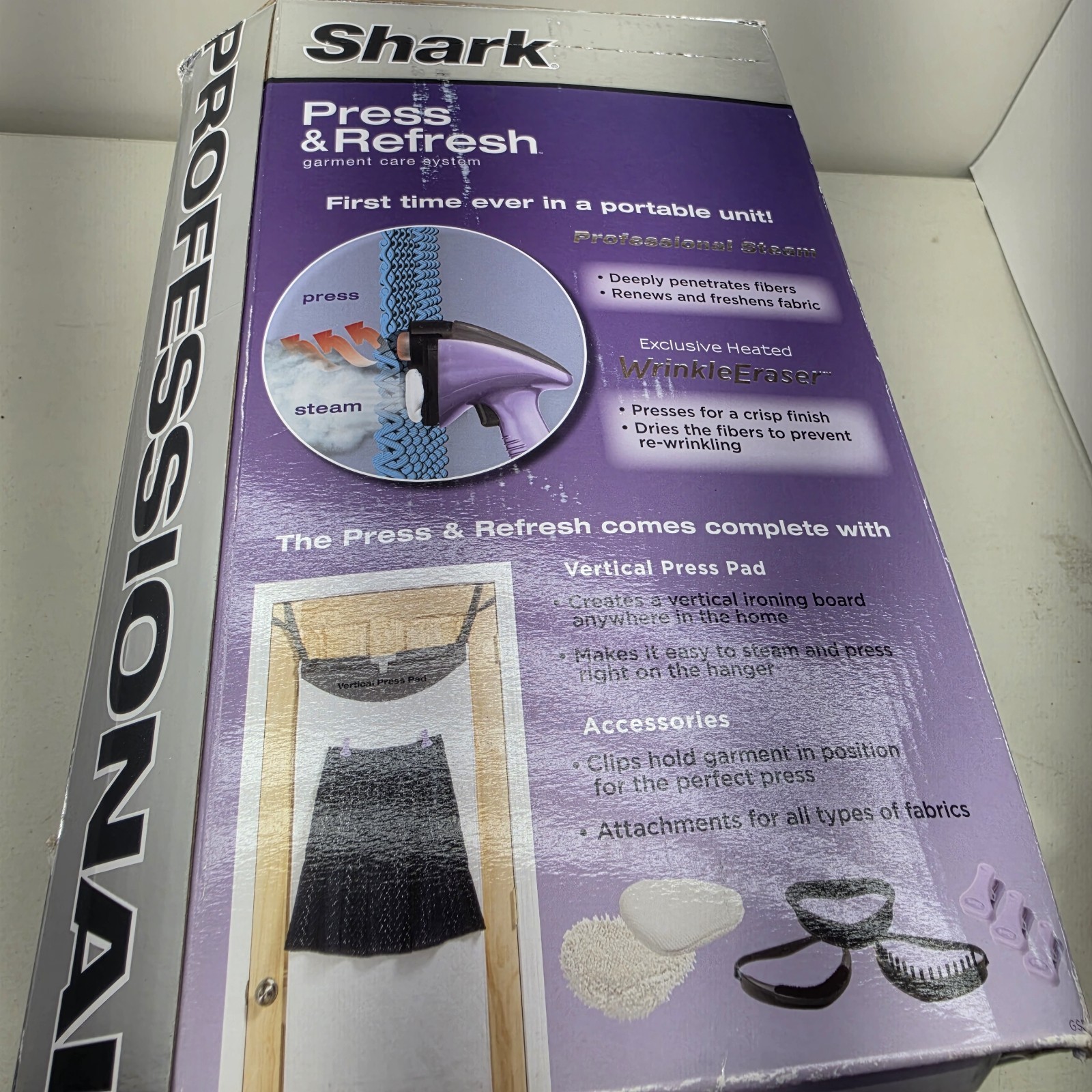 Shark GS500 Press and Refresh Fabric Steamer 120v Vertical Pad Wrinkle Eraser