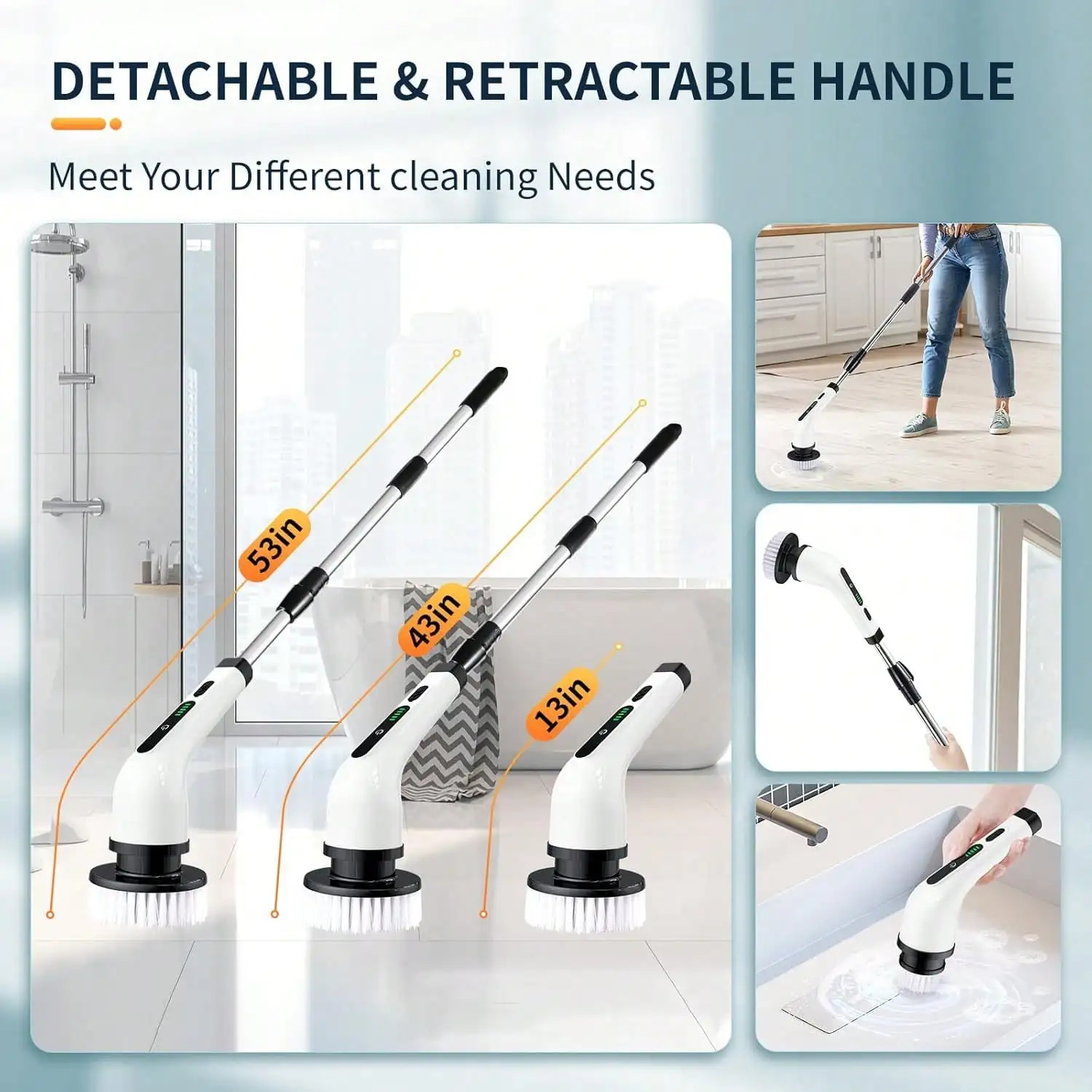 9-in-1 Electric Cleaning Brush Electric Spin Cleaning Scrubber Cleaning Tools