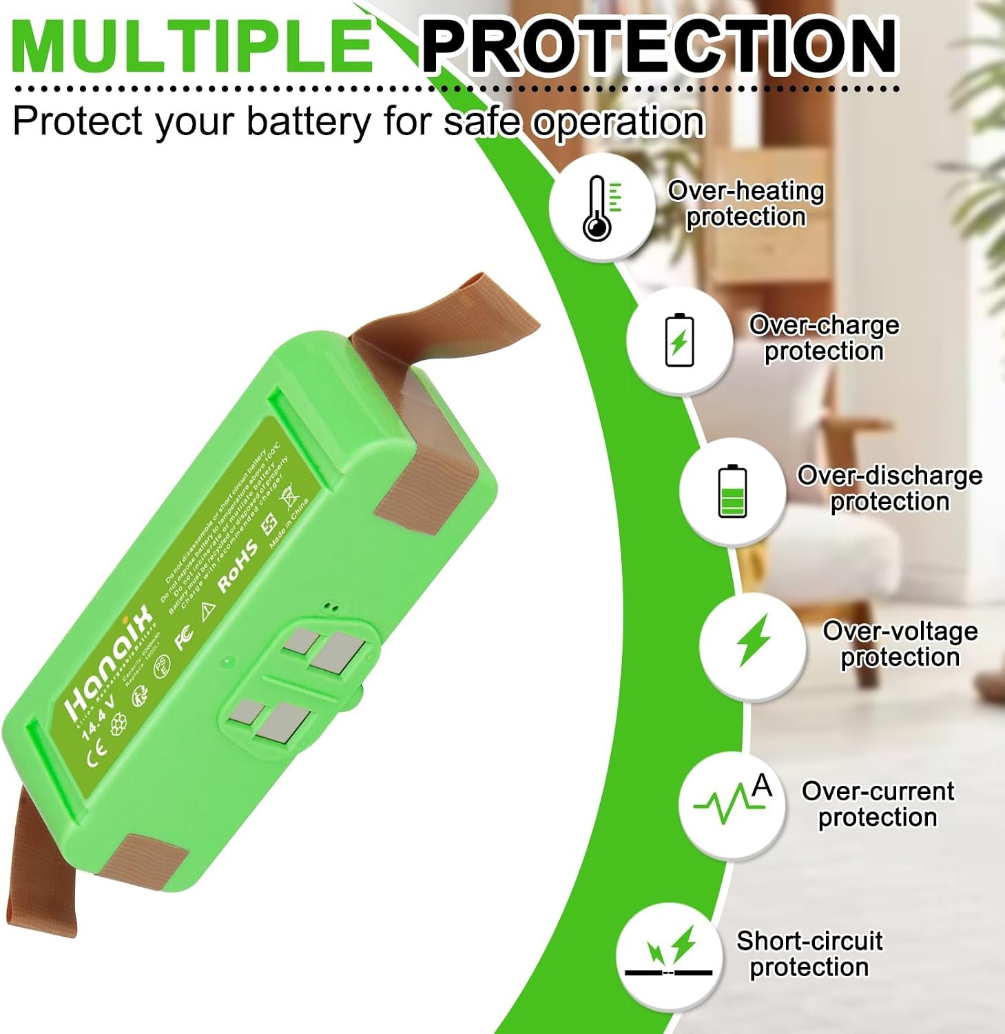 6000mAh Battery for iRobot Roomba 960 980 981 970 965 801 805 850 860 870 877