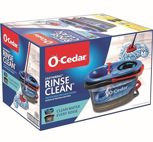 O-Cedar EasyWring RinseClean Microfiber Spin Mop & Bucket Floor Cleaning System