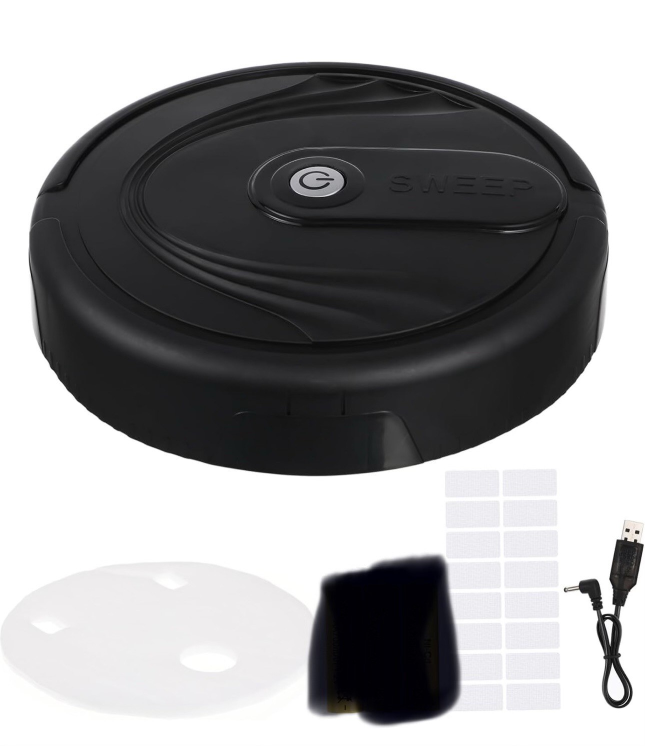 B-WELL Battery Operated Low Profile Sweeper, Hard Floor, Black