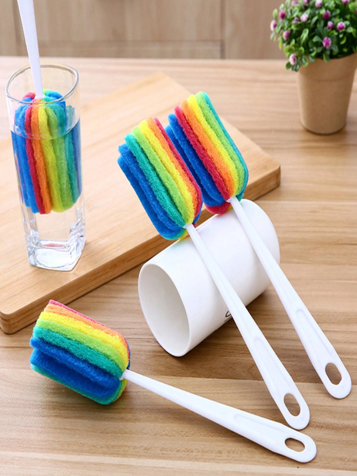 1 pc Long Handle Bottle Cleaning Brush – No Dead Angle Cup Scrubber