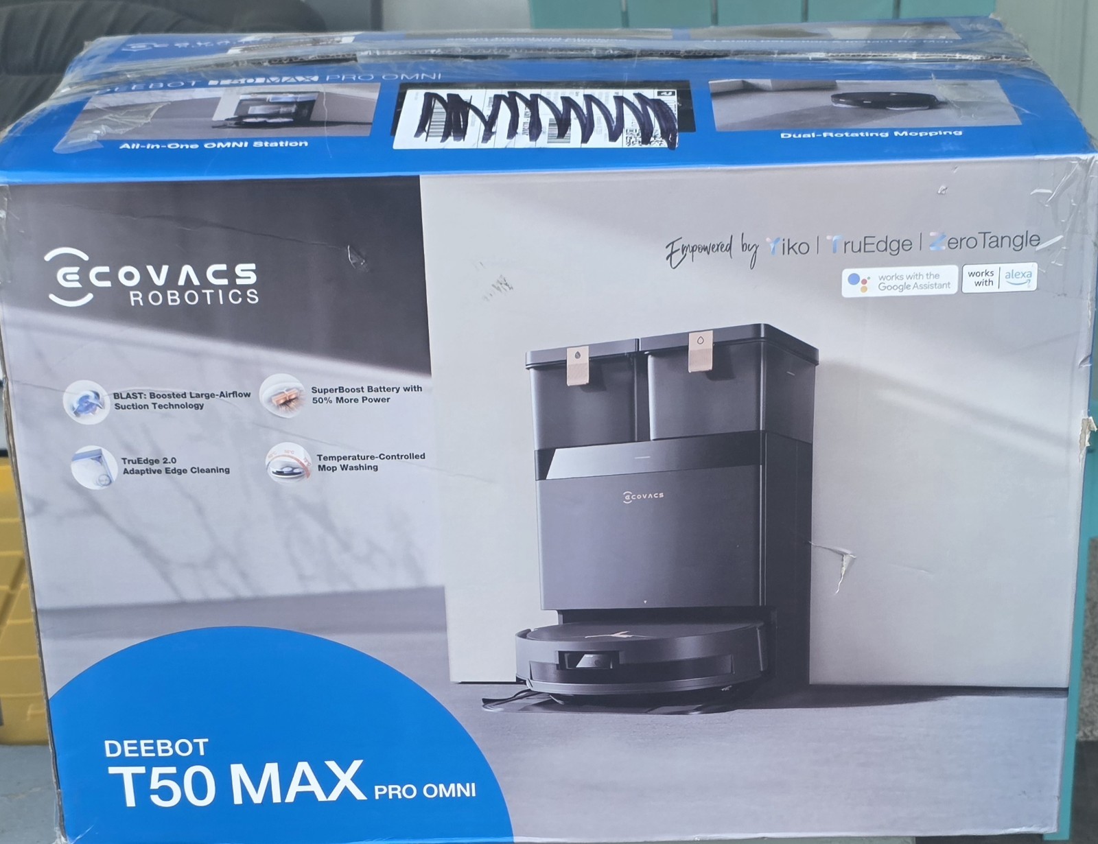 ECOVACS DEEBOT T50 MAX PRO Omni Robot Vacuum and Mop, 18,500Pa Suction, 18mm
