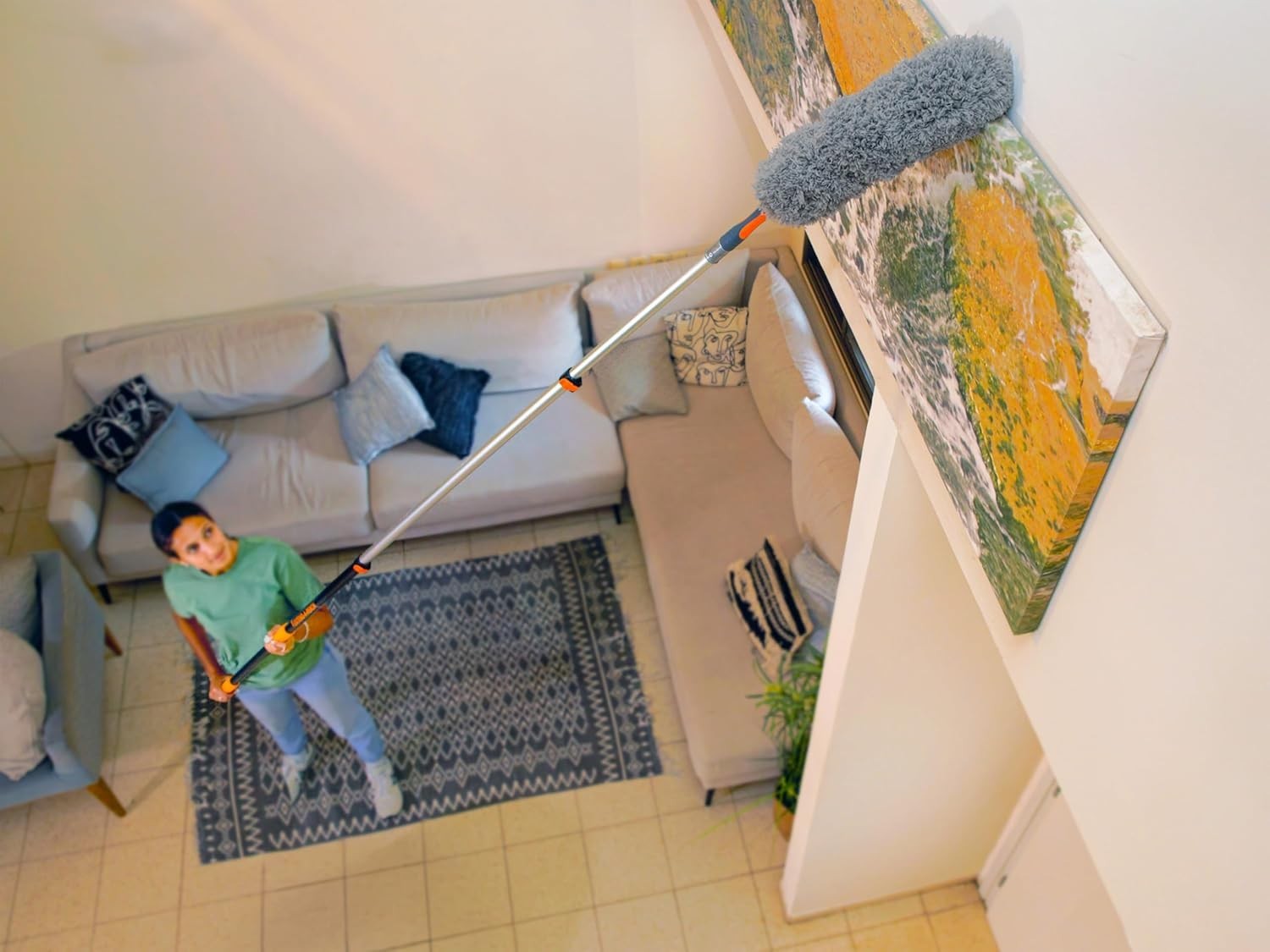 20 Foot High Duster Kit with 4-12 ft Extension Pole for Cleaning | High Ceil…