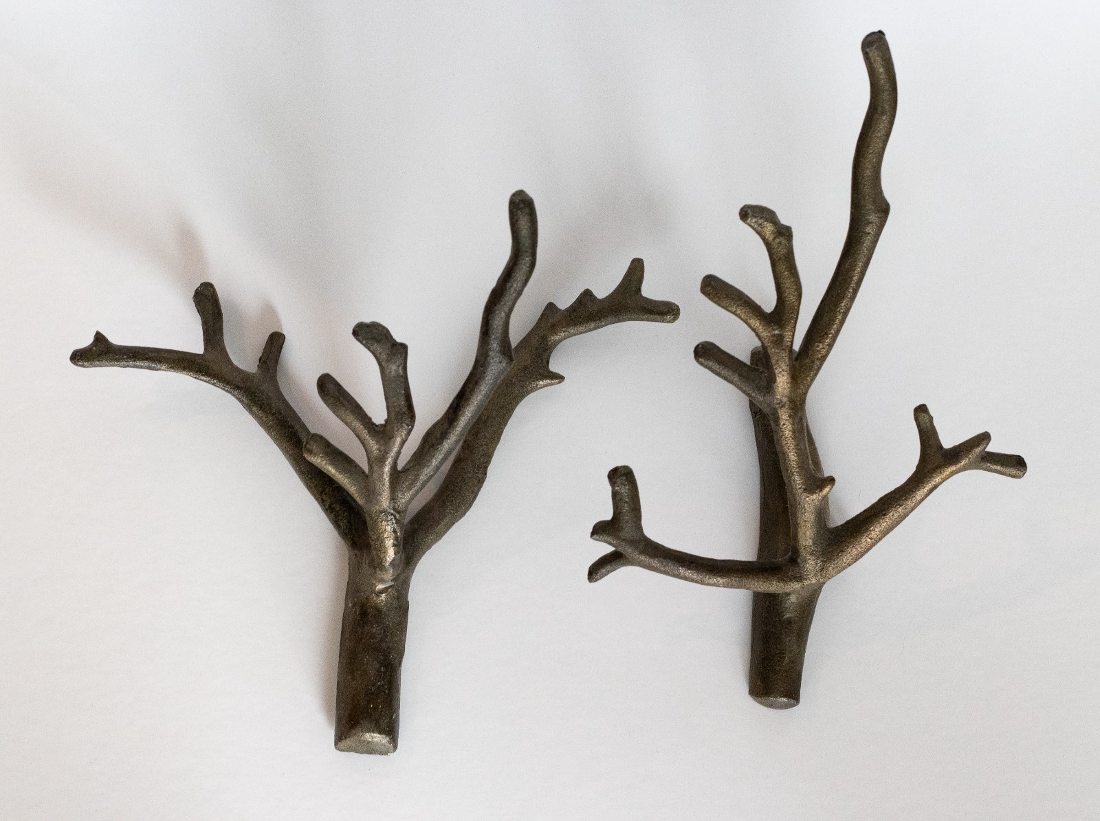 Urban Outfitters Cast Iron Bronze Tree Branch Wall Hooks Coat Hanger Set of 2