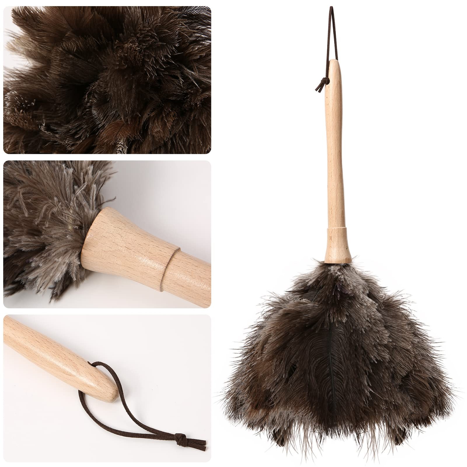 THARAHT 1PCS Ostrich Feather Duster Fluffy Natural 16inch, Model (A)-1pcs