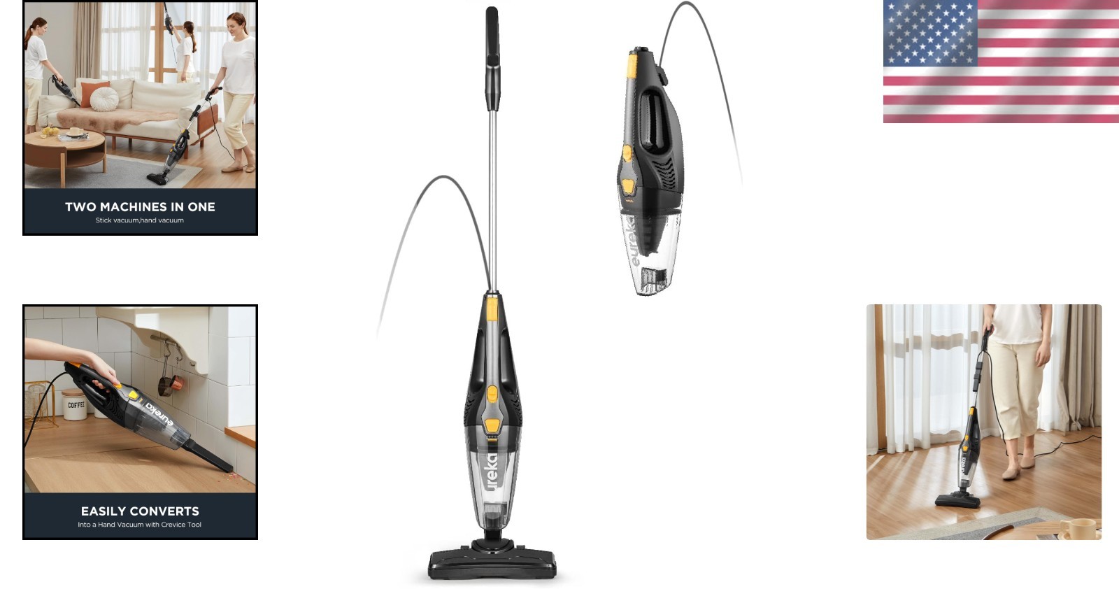 Powerful Suction Blaze Stick Vacuum Cleaner for Hard Floors & Carpets – 18′ Cord