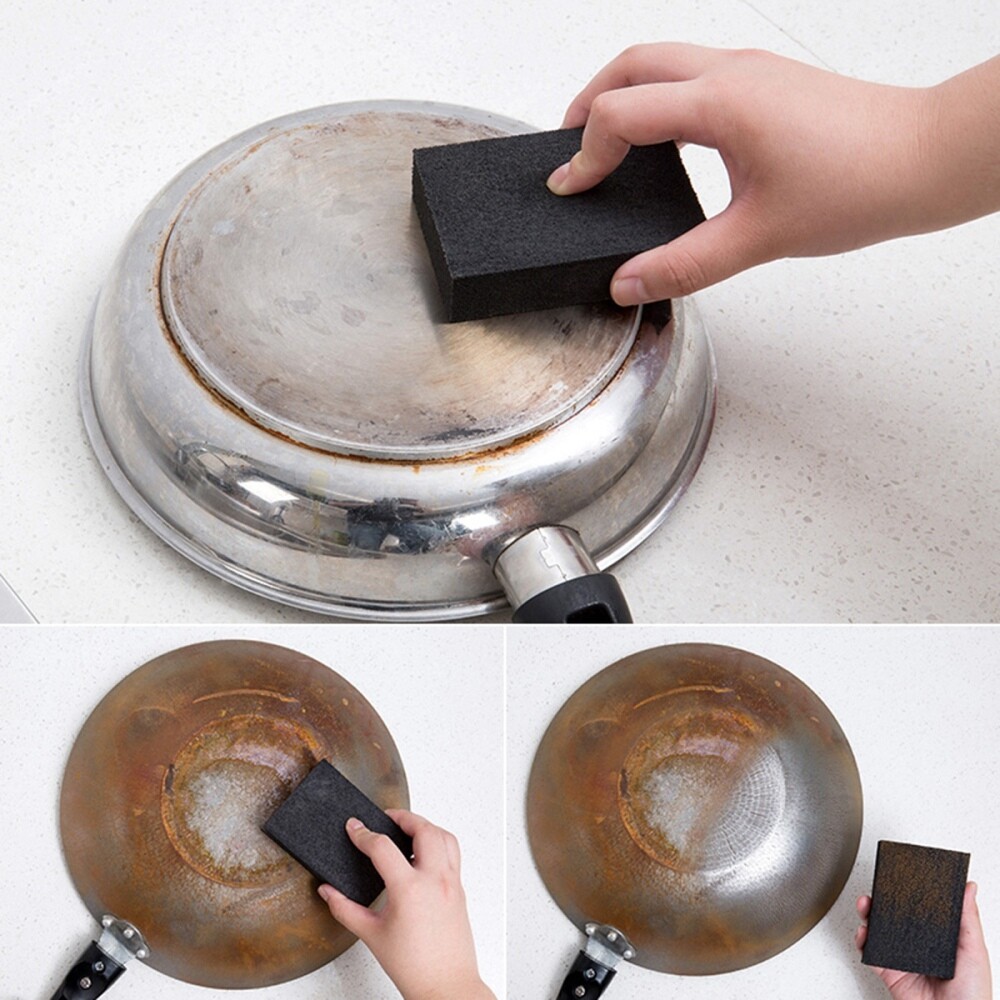 5PCS melamine sponge foam pads sanding sponge kitchen cleaning sponge Black