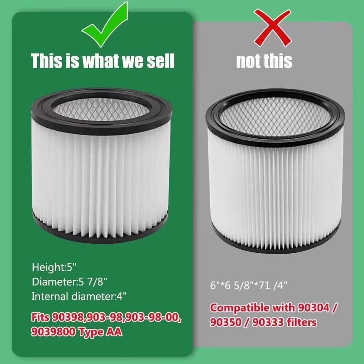 For Shop-Vac 903-98 Hangup Wet/Dry Vacuum Cartridge Filter (2 Pack)