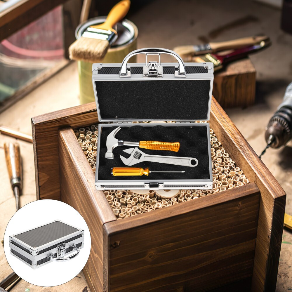 18*11*5.5cm Aluminum Alloy Storage Box With Handle Portable Organizer Large Tool