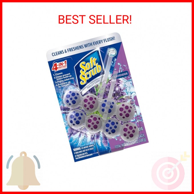 Soft Scrub 4-in-1 Rim Hanger Toilet Bowl Cleaner, Lavender, 2 Count
