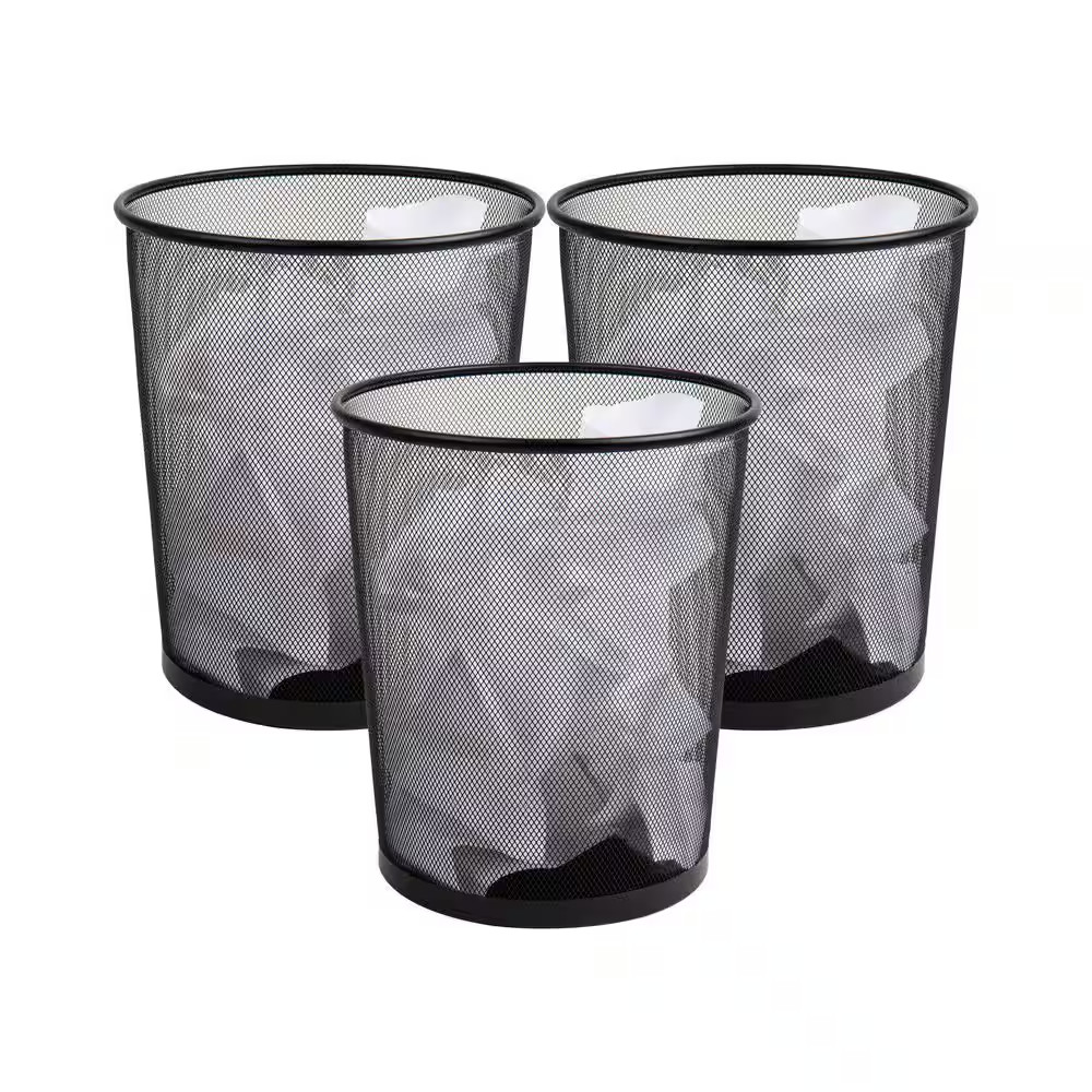 Freestanding Trash Can Waste Paper Basket 11.5 In. L X 11.5 In. W X 13.75 In. H