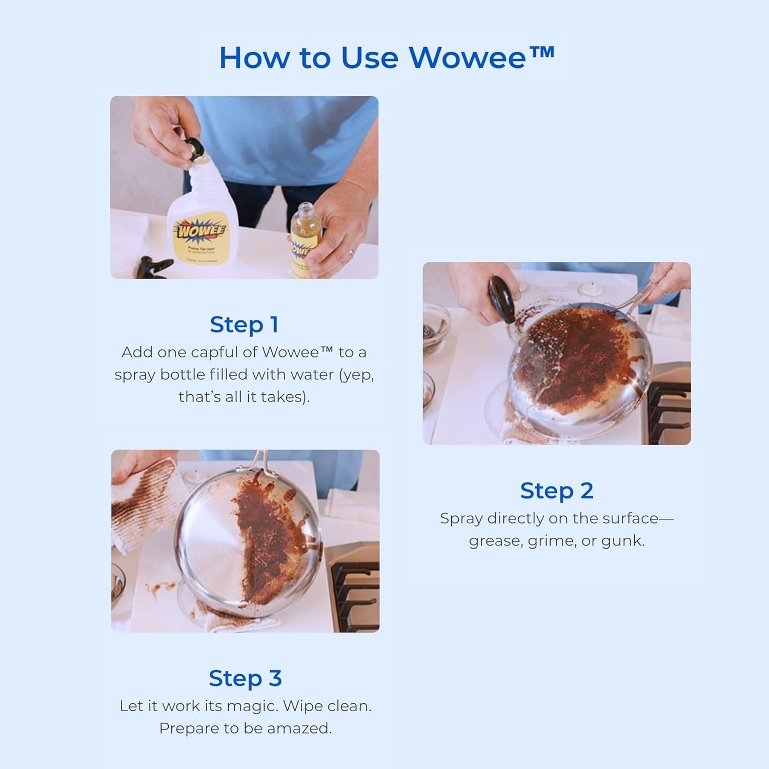 Wowee 8 fl oz Concentrated Heavy Duty Degreaser – All-Purpose Cleaner for Kitche